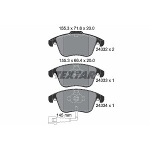 TEXTAR 2433301 Pastiglie freno anteriore per Tiguan Q3 Sharan Alhambra Passat