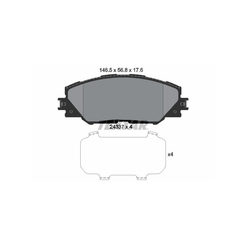 TEXTAR 2433701 Bremsbeläge Vorne für Auris Prius Matrix Mirai Verso