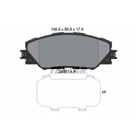 TEXTAR 2433701 Brake Pads Set Front for Auris Prius Matrix Mirai Verso