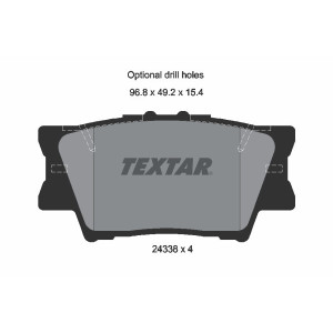 TEXTAR 2433801 Brzdové platničky zadný pre Camry ES Avalon Corolla Matrix Aurion HS