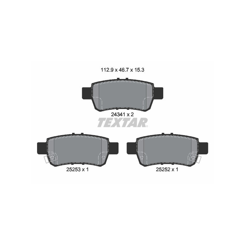 TEXTAR 2434101 Bremsbeläge Hinten für Honda Odyssey