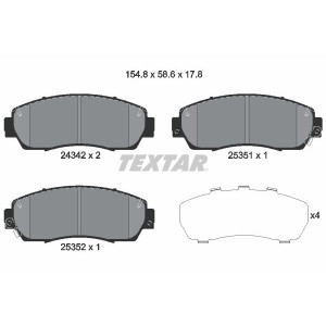 TEXTAR 2434201 Klocki hamulcowe przód dla CR-V H6 Odyssey Crosstour Hover H5