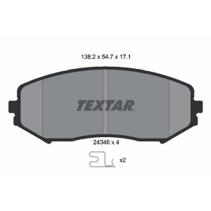 TEXTAR 2434601 Brzdové platničky predný pre