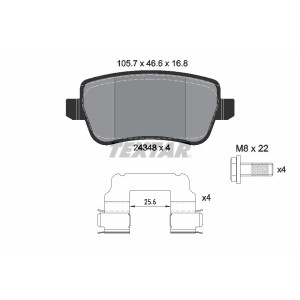 TEXTAR 2434802 Brake Pads Set Rear for