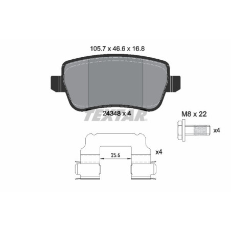 TEXTAR 2434802 Bremsbeläge Hinten für