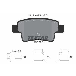 TEXTAR 2434901 Brzdové destičky zadní pro Fiat Punto