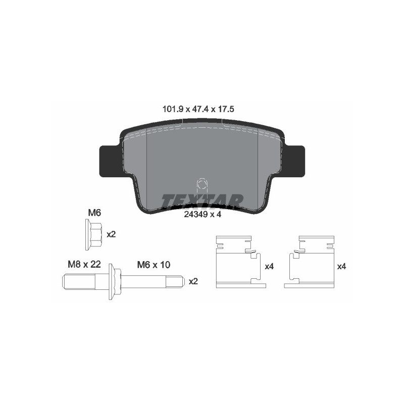 TEXTAR 2434903 Bremsbeläge Hinten für Corsa Corsavan