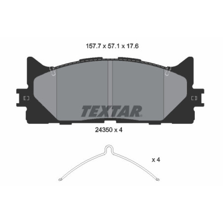 TEXTAR 2435001 Brzdové destičky přední pro Camry ES Avalon Aurion