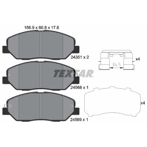 TEXTAR 2435101 Brake Pads Set Front for Sorento Korando Mohave Actyon Musso Genesis Rexton Carnival