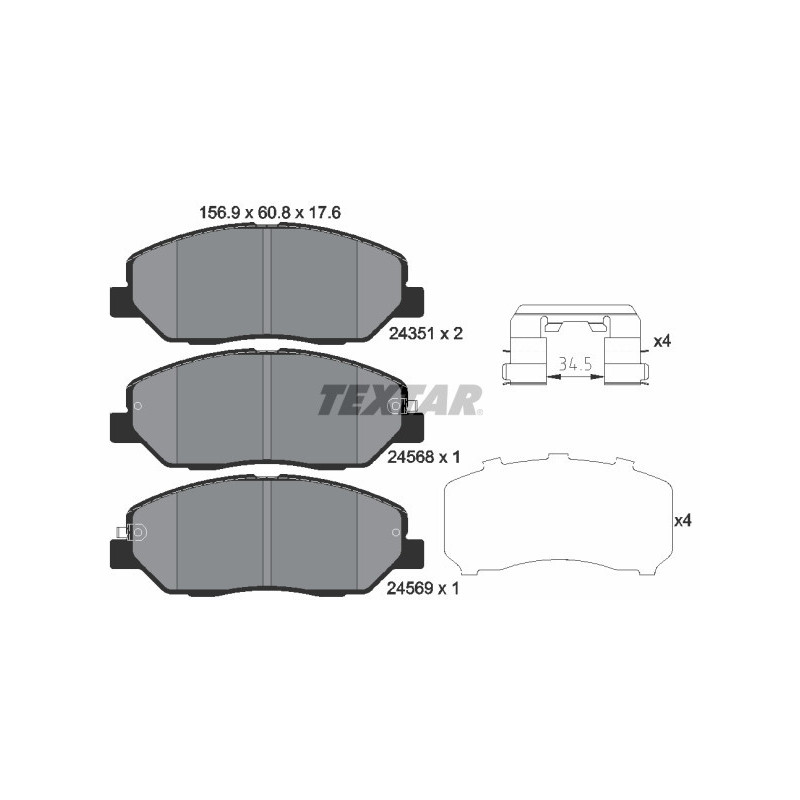 TEXTAR 2435101 Brake Pads Set Front for