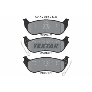 TEXTAR 2435501 Pastillas de freno trasero para Jeep Cherokee Wrangler