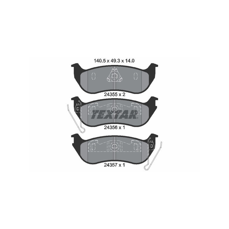 TEXTAR 2435501 Pastiglie freno posteriore per Jeep Cherokee Wrangler