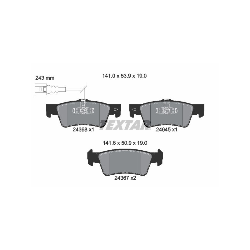 TEXTAR 2436801 Bremsbeläge Hinten für