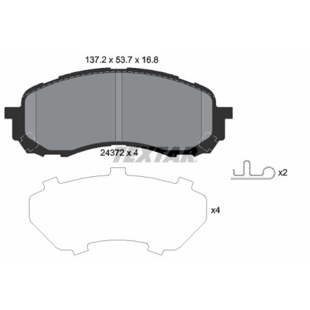 TEXTAR 2437201 Brake Pads Set Front for Subaru Impreza