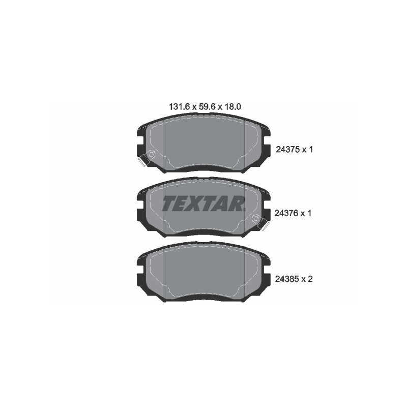 TEXTAR 2437501 Bremsbeläge Vorne für Sonata Grandeur Opirus