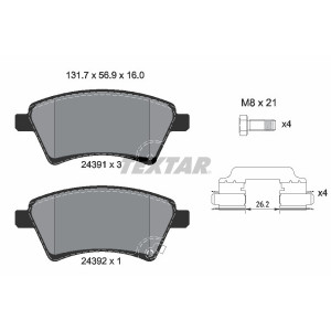 TEXTAR 2439101 Brzdové platničky predný pre SX4 Sedici