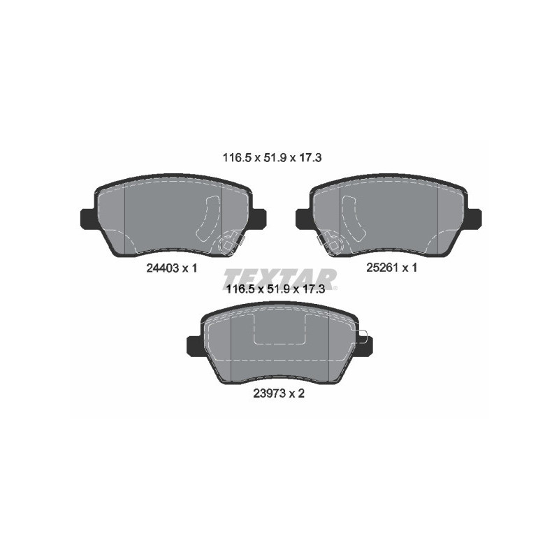 TEXTAR 2440301 Brake Pads Set Front for Micra Note Scala Pulse Duster