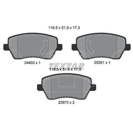 TEXTAR 2440301 Brake Pads Set Front for Micra Note Scala Pulse Duster