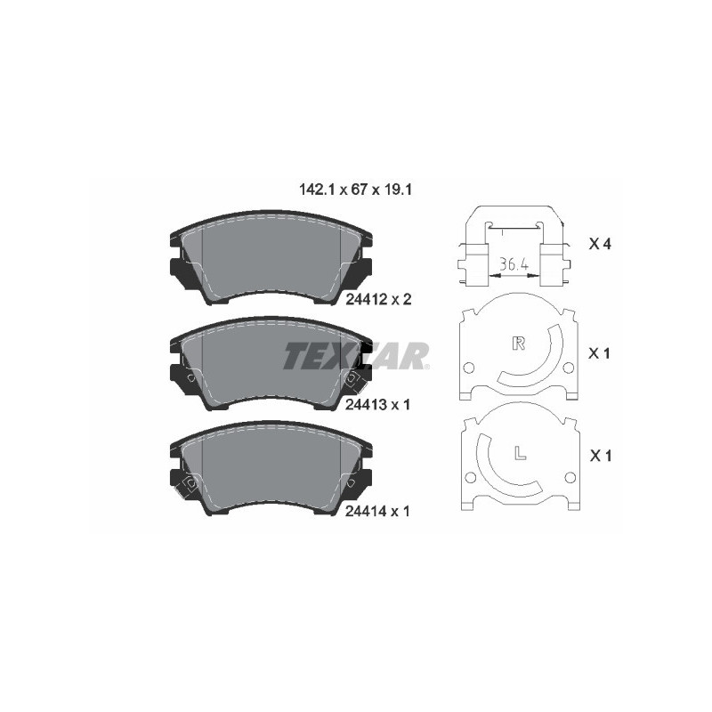 TEXTAR 2441201 Brzdové destičky Přední pro