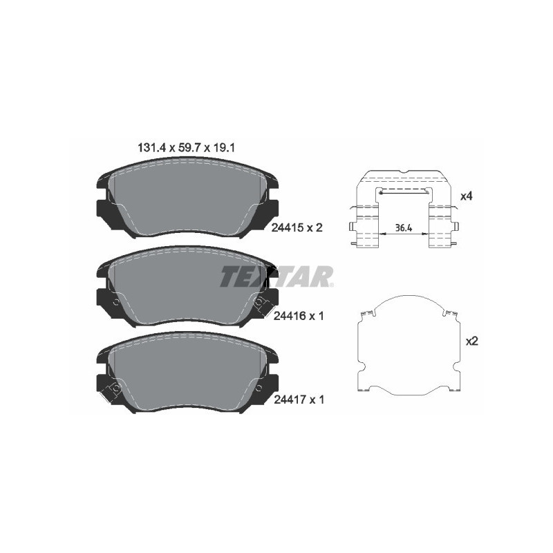 TEXTAR 2441501 Plaquettes de frein avant pour Insignia Regal 9-5 Malibu Equinox Terrain