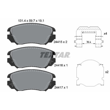 TEXTAR 2441501 Pastillas de freno delantero para Insignia Regal 9-5 Malibu Equinox Terrain
