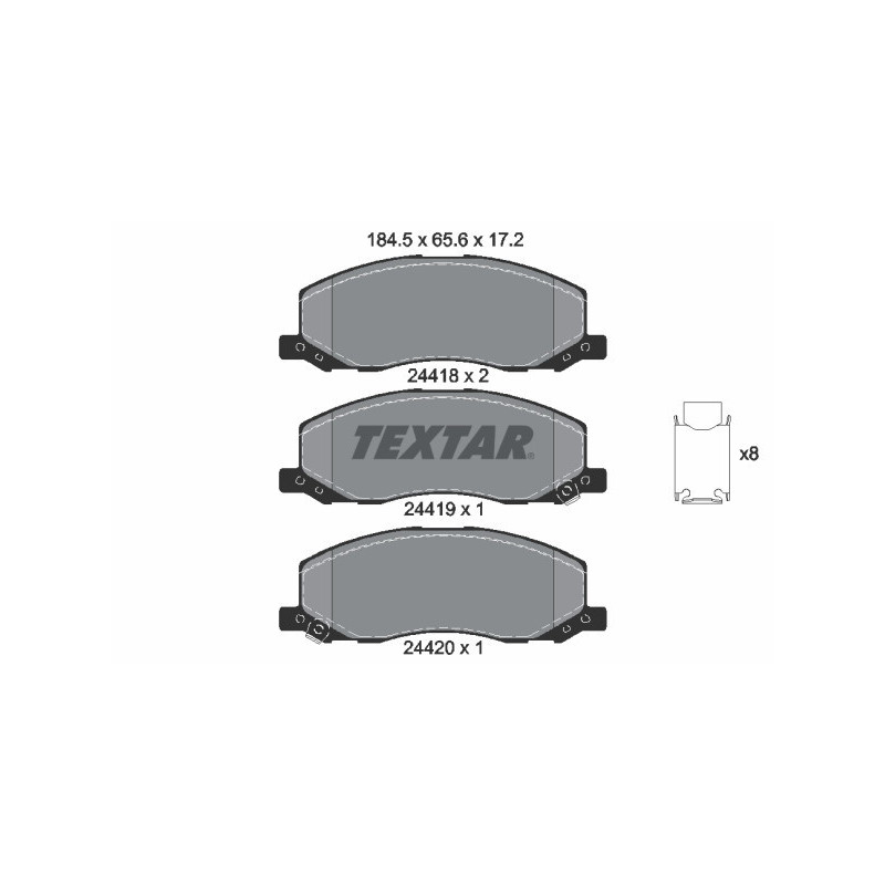 TEXTAR 2441801 Brzdové destičky přední pro Insignia 9-5