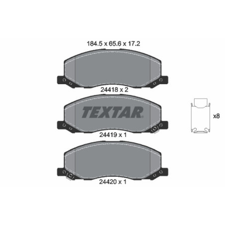 TEXTAR 2441801 Bremsbeläge Vorne für Insignia 9-5