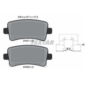 TEXTAR 2442101 Brzdové platničky zadný pre Insignia Regal 9-5 Malibu XTS