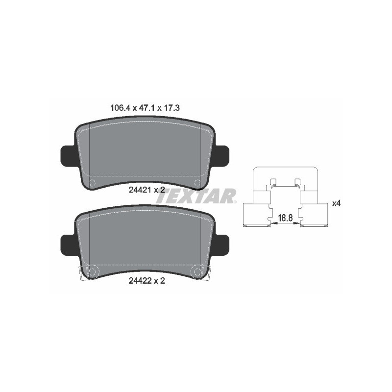 TEXTAR 2442101 Brake Pads Set Rear for