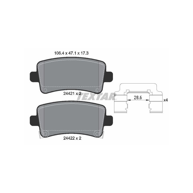 TEXTAR 2442102 Brake Pads Set Rear for