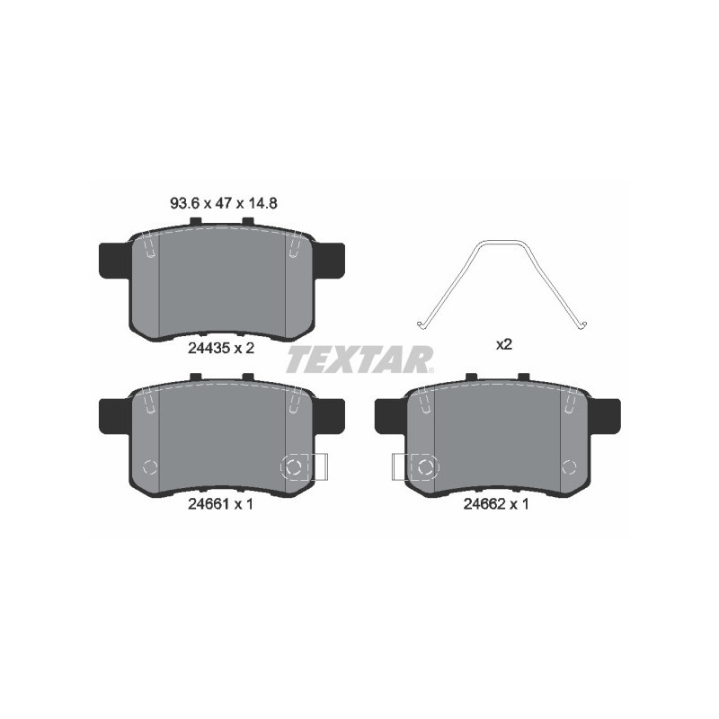 TEXTAR 2443501 Pastiglie freno posteriore per Honda Accord