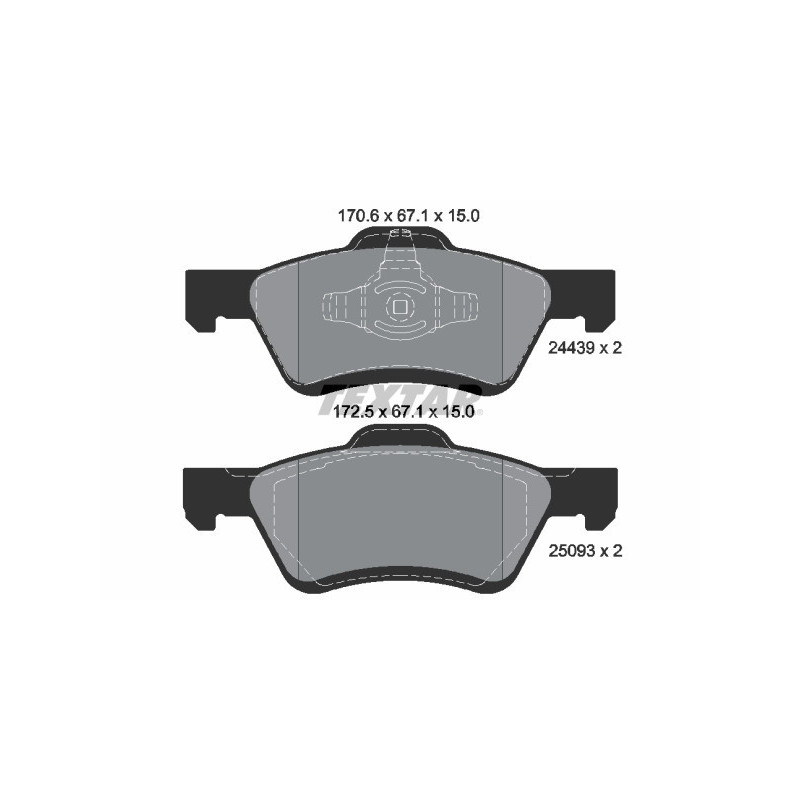 TEXTAR 2443901 Brake Pads Set Front for Tribute Escape Maverick