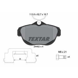 TEXTAR 2446201 Brzdové platničky zadný pre Citroen C6