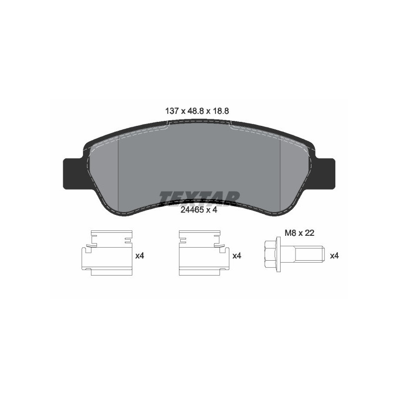 TEXTAR 2446501 Klocki hamulcowe tył dla Ducato Boxer JUMPER Movano