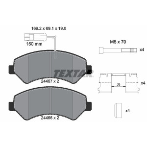 TEXTAR 2446701 Brzdové destičky přední pro Ducato Boxer JUMPER Movano
