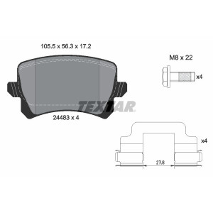 TEXTAR 2448302 Bremsbeläge Hinten für VW Passat CC