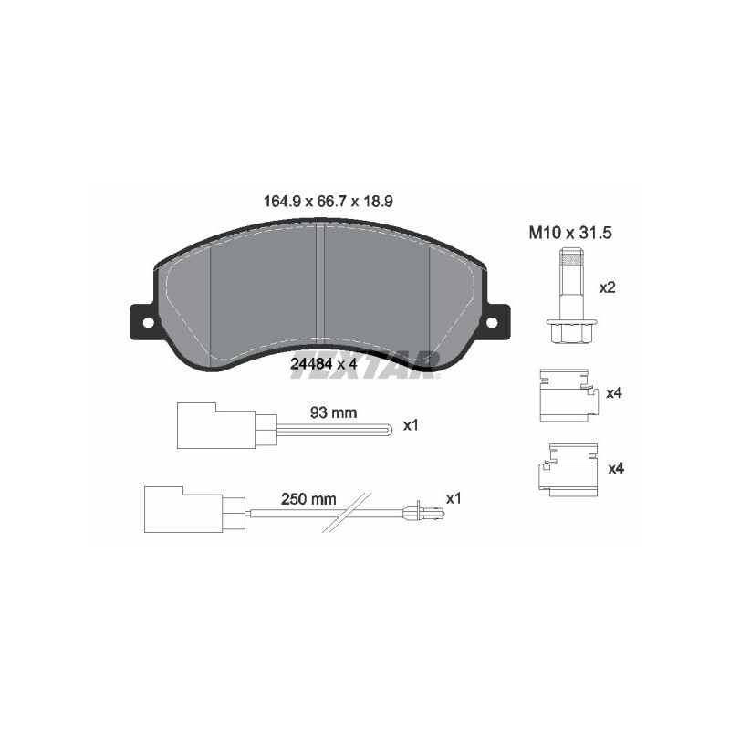 TEXTAR 2448401 Klocki hamulcowe przód dla Ford Transit