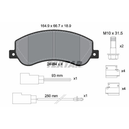 TEXTAR 2448401 Brzdové platničky predný pre Ford Transit