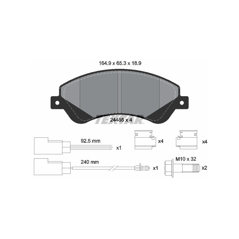 TEXTAR 2448501 Brzdové platničky predný pre Ford Transit