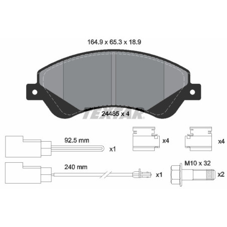 TEXTAR 2448501 Brake Pads Set Front for Ford Transit