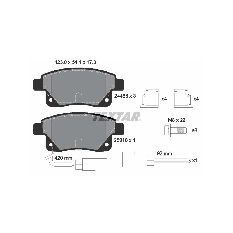 TEXTAR 2448601 Brake Pads Set Rear for Ford Transit
