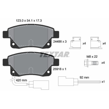 TEXTAR 2448601 Brake Pads Set Rear for Ford Transit