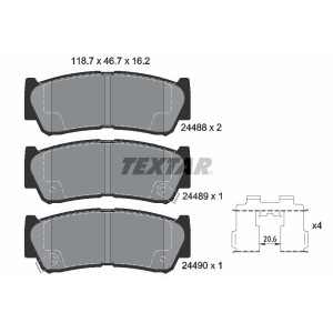 TEXTAR 2448801 Brzdové platničky zadný pre H-1 T60