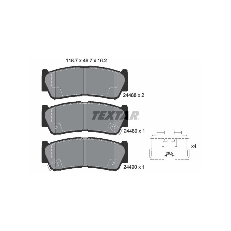 TEXTAR 2448801 Bremsbeläge Hinten für