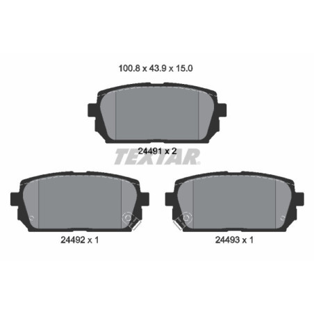 TEXTAR 2449101 Brake Pads Set Rear for Carens Sonata