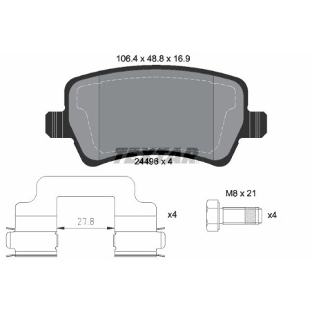 TEXTAR 2449601 Brzdové destičky zadní pro V60 S60 V70 S80 XC60 XC70 Range Rover Evoque
