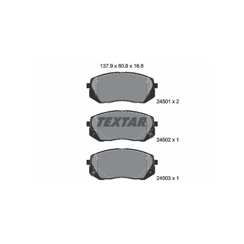 TEXTAR 2450101 Brake Pads Set Front for Carens Kona Sportage Seltos