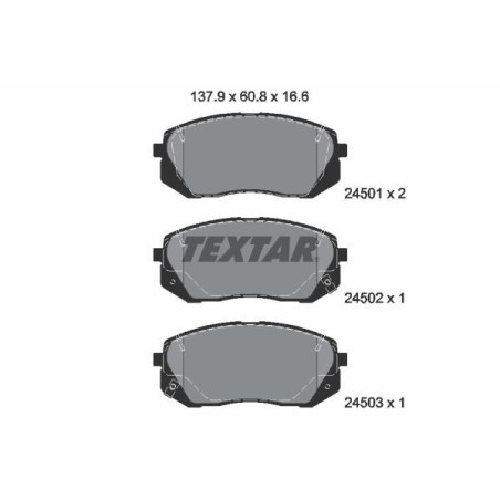 TEXTAR 2450101 Klocki hamulcowe przód dla Carens Kona Sportage Seltos