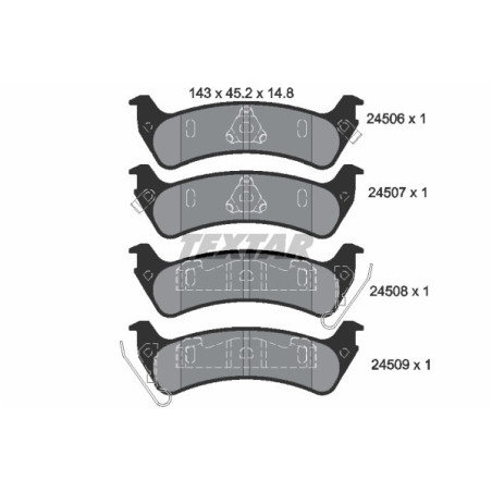 TEXTAR 2450601 Brake Pads Set Rear for