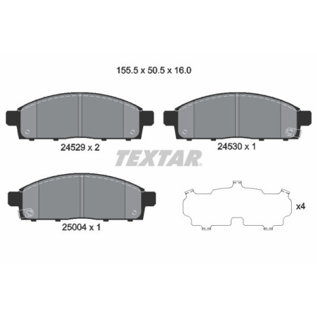 TEXTAR 2452901 Brake Pads Set Front for Fullback PAJERO 1200
